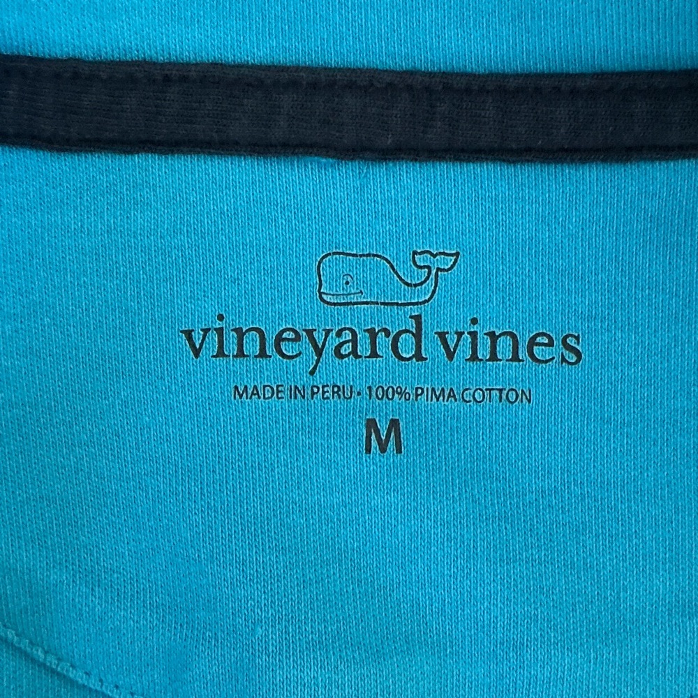 Vineyard Vines Men's Saltwater Aqua Teal Blue Zip-Up Sweater Sweatshirt Medium - Picture 8 of 15